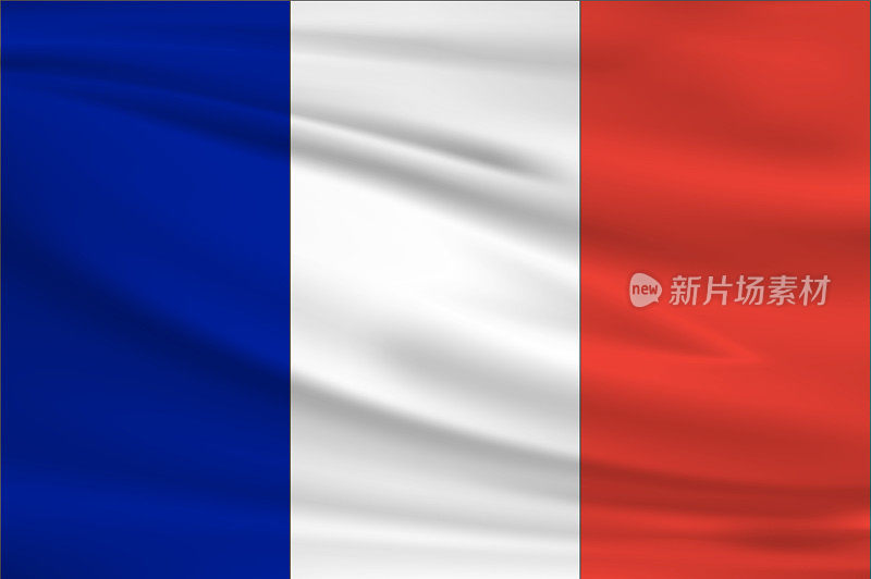 法国挥舞着国旗