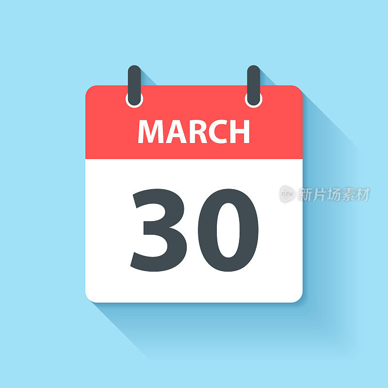 3月30日-日日历图标在平面设计风格