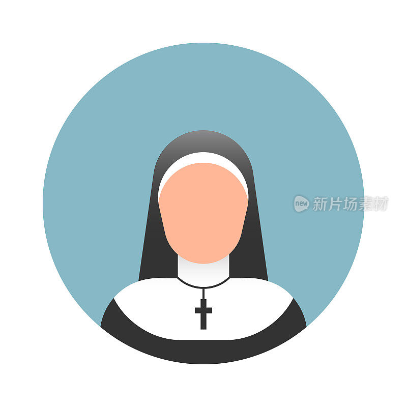 女祭司阿凡达扁平图标。平面矢量插图符号设计元素