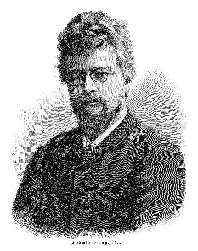 路德维希・冈霍费尔肖像德国作家1887年