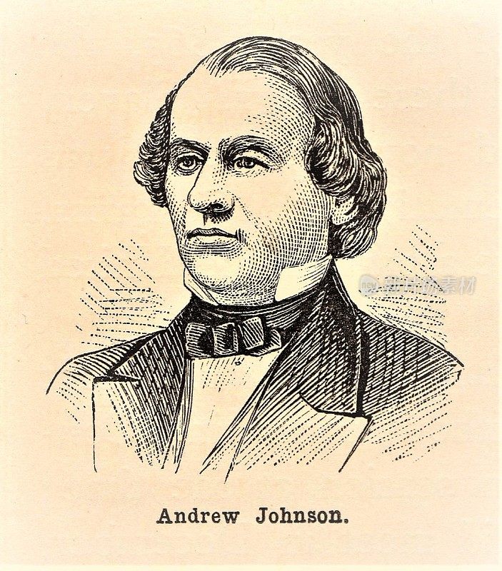 安德鲁·约翰逊肖像，第17任美国总统，内战，重建