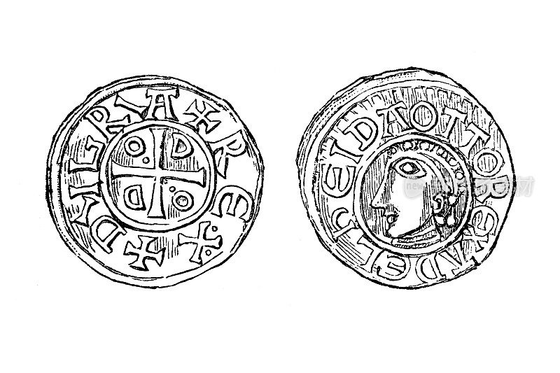 奥托三世的硬币。和Adelheid