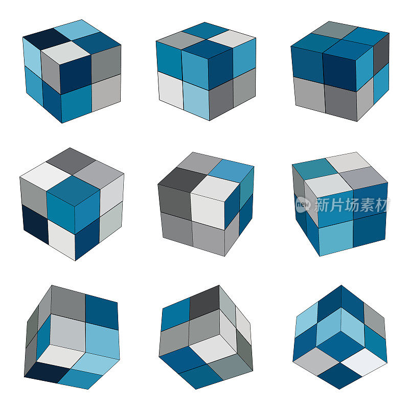 3d立方体模型图标收集