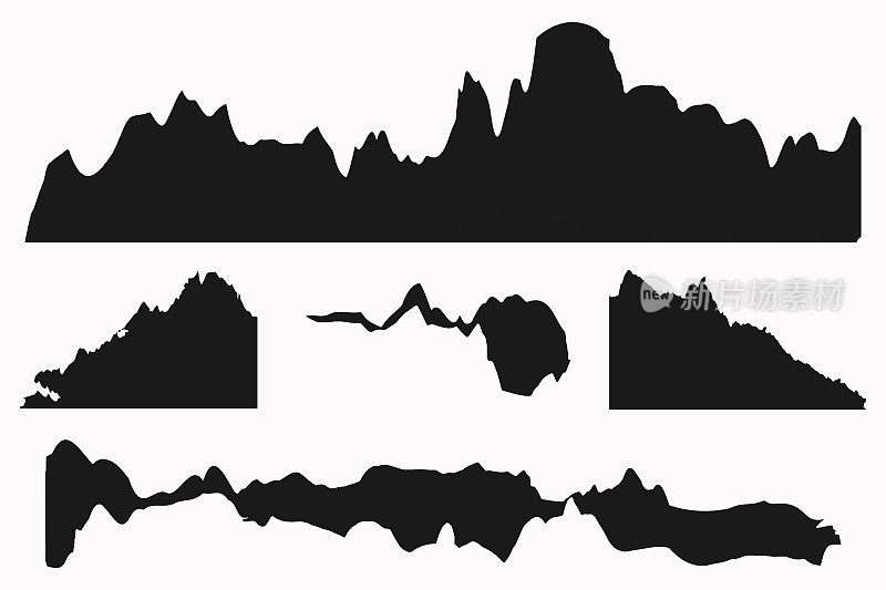 矢量山剪影，设计元素