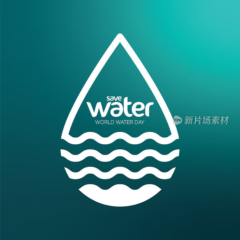 世界水日-矢量水滴概念股票说明