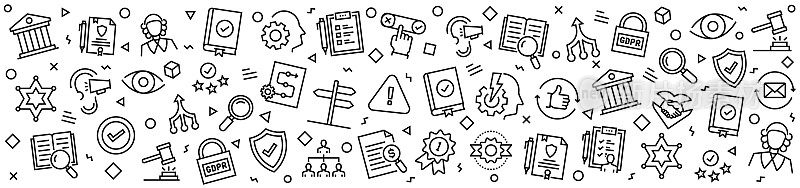 符合性模式与线性图标,潮流线性风格向量