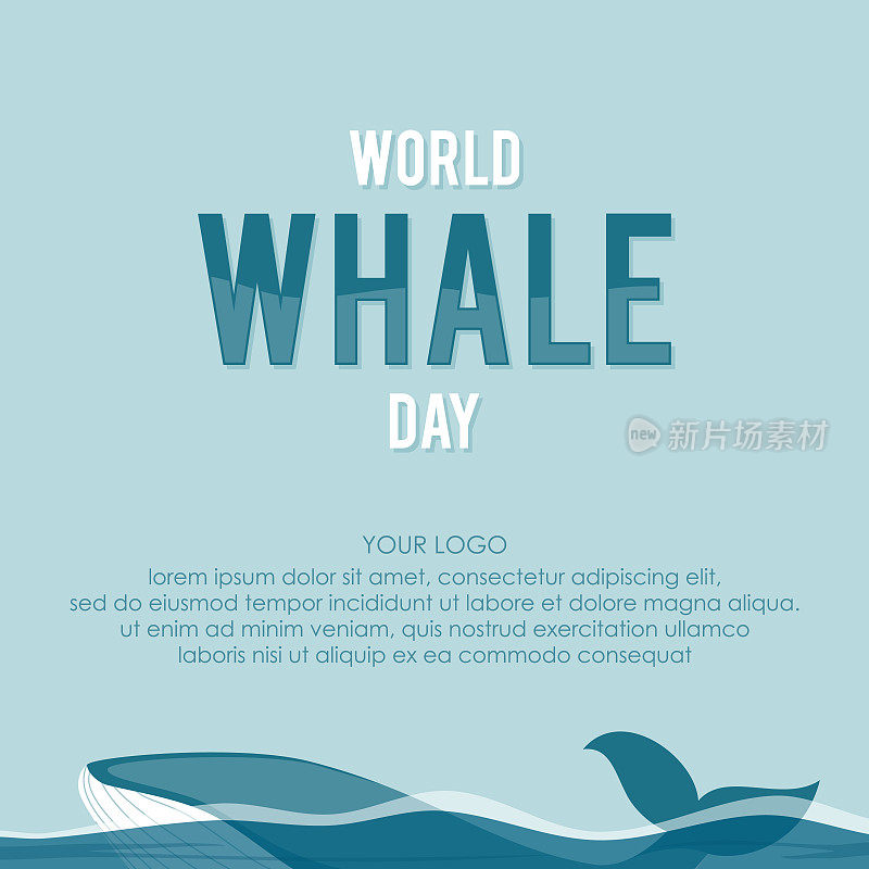 世界鲸鱼日模板背景元素设计