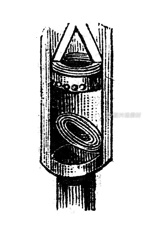 古董雕刻插图:阀门