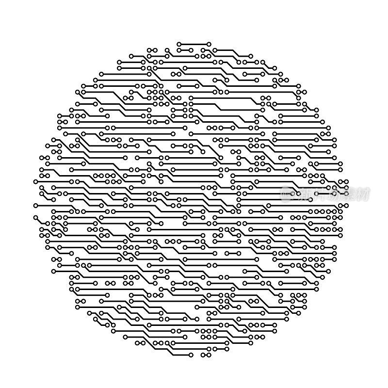 圆形电子电路板图案