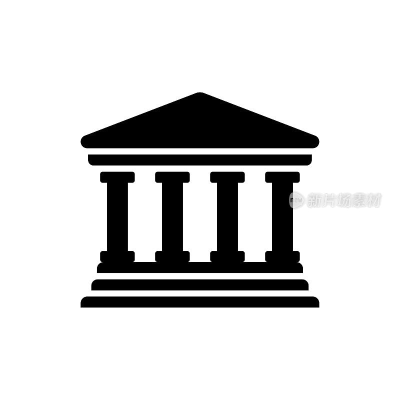 大学图标孤立在白色背景。银行图标矢量。银行矢量图标，博物馆，大学
