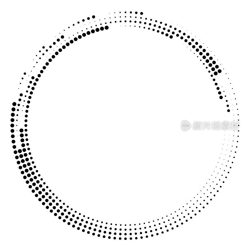 环绕中心拷贝空间的圆点线的优美同心轨道。