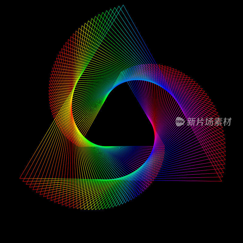 三角形旋转，光谱色彩明亮