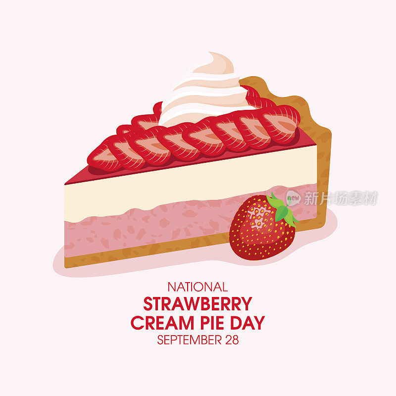 全国草莓奶油派日向量