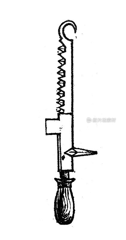 仿古雕刻插图:嫁接刀，嫁接刀