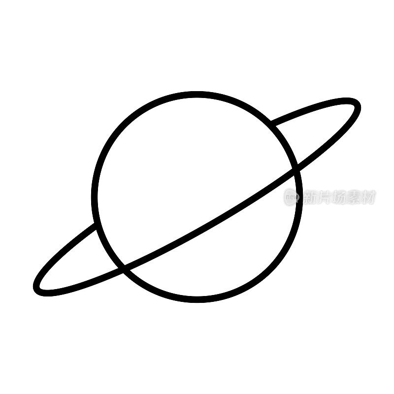 土星图标，宇宙矢量，空间插图