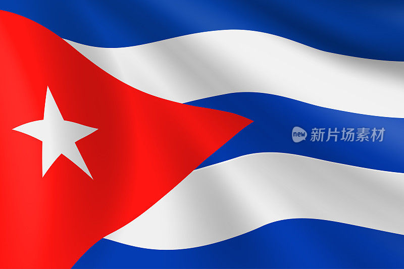 古巴国旗。古巴的旗帜。矢量标志背景。股票插图