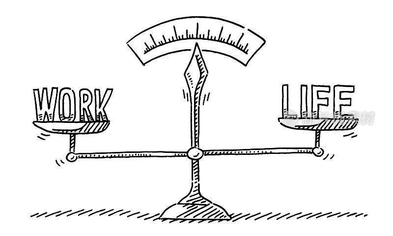 工作生活平衡天平符号绘图