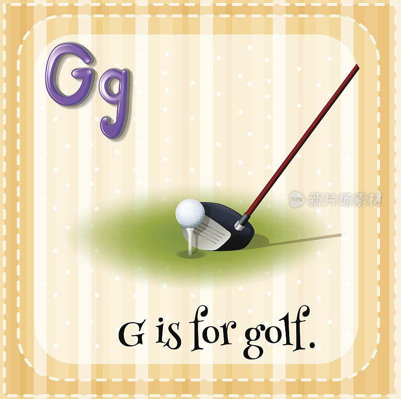 字母G高尔夫球卡片