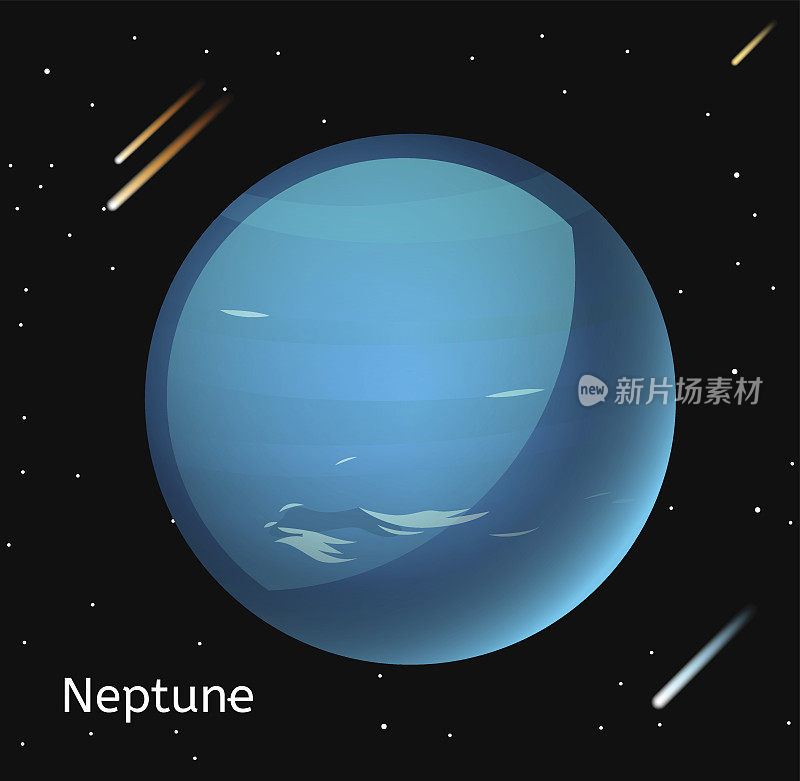 海王星行星3d矢量插图