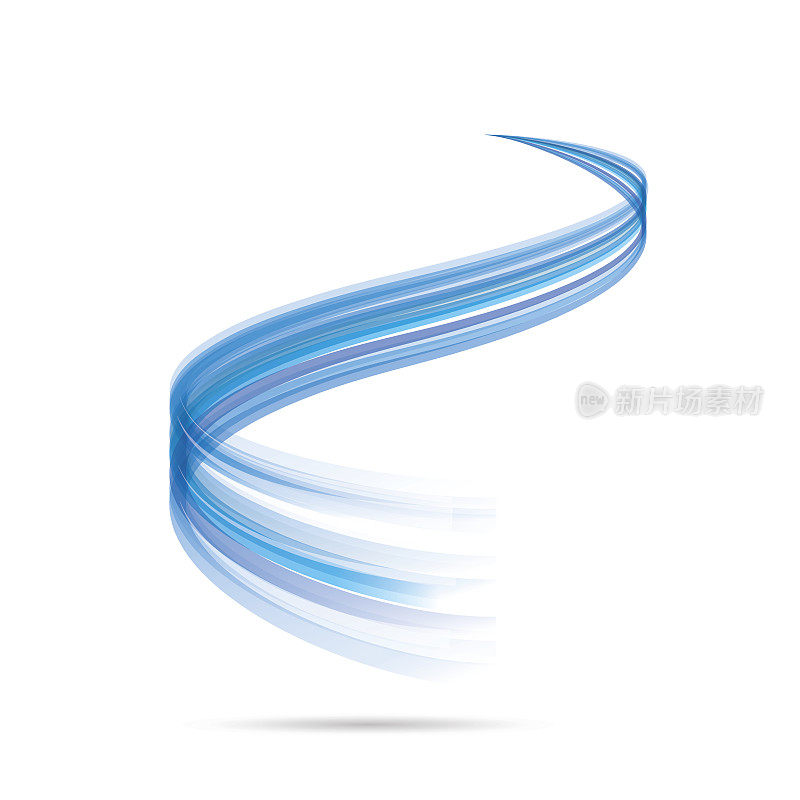 抽象矢量尾流运动，蓝色动力风概念