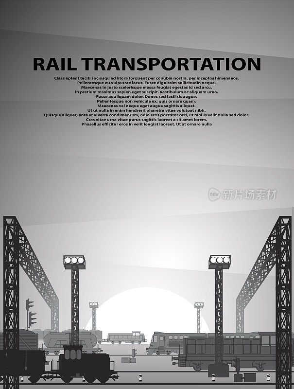 以铁路为主题的矢量图像海报