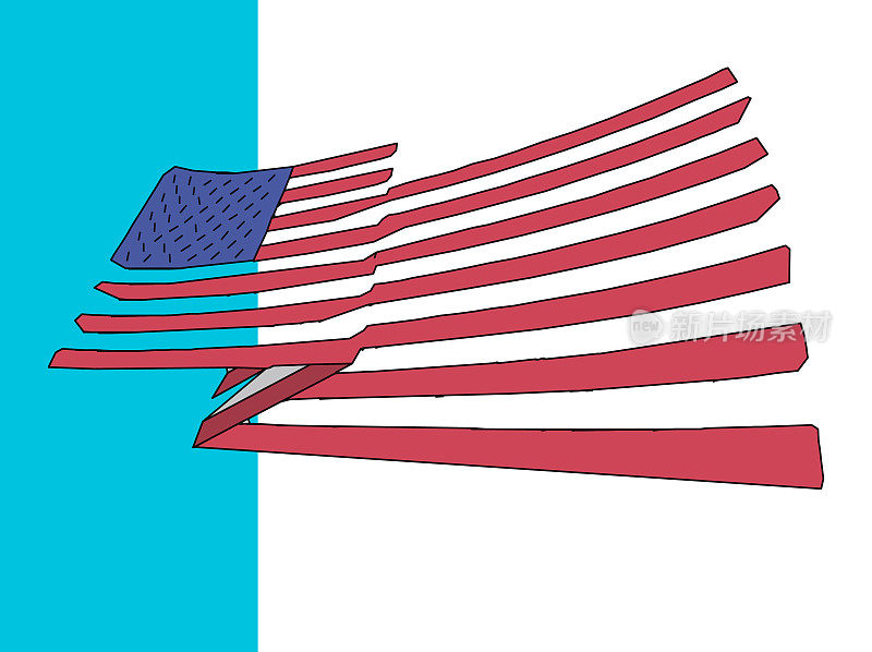 美国国旗的设计具有翘曲和油漆效果