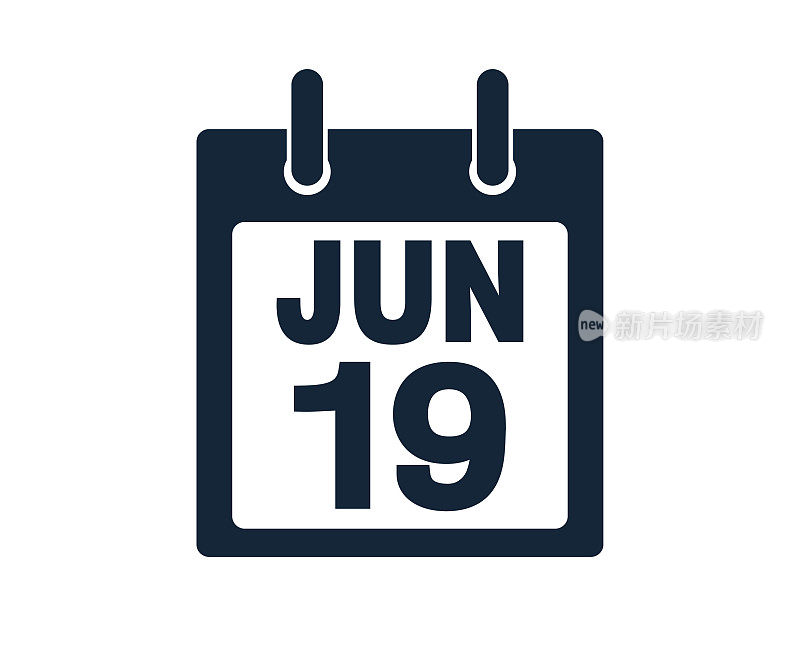 6月19日日历图标股票矢量插图