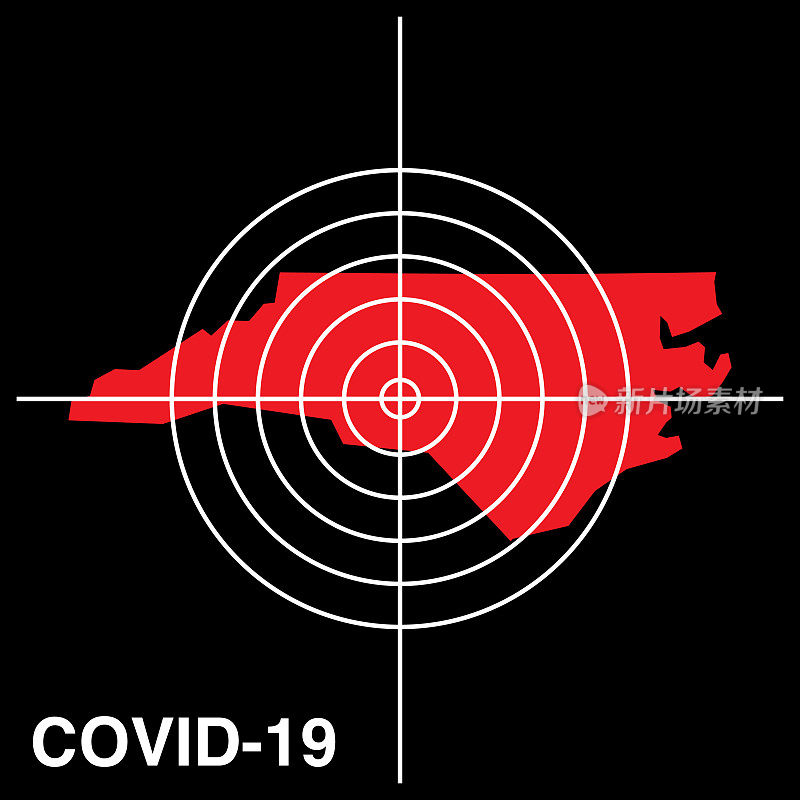 COVID-19北卡罗来纳州目标地图图标