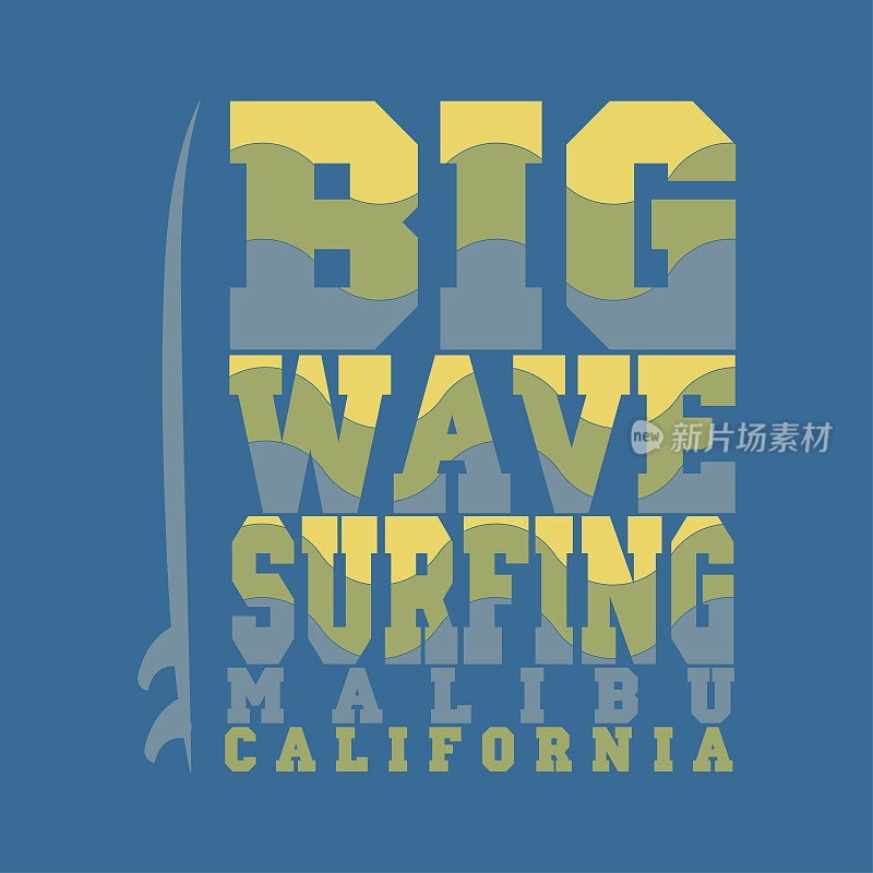 冲浪，加州马里布冲浪t恤，t恤上写着