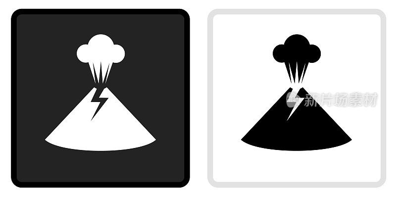 火山爆发图标上的黑色按钮与白色翻转