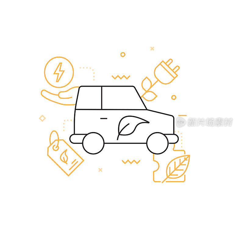 全球变暖线图标，轮廓矢量符号插图。