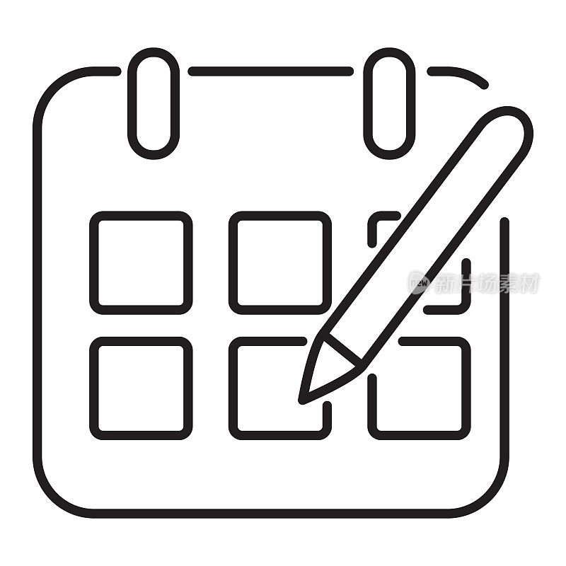 客户服务和联系信息时间表细线图标-可编辑的笔画