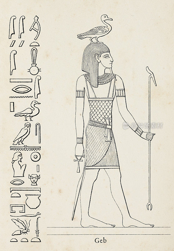 古埃及大地之神迦布的象形文字