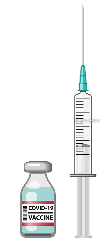 冠状病毒疫苗和注射器