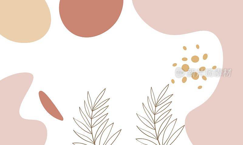 现代花卉矢量彩色蜡笔抽象背景