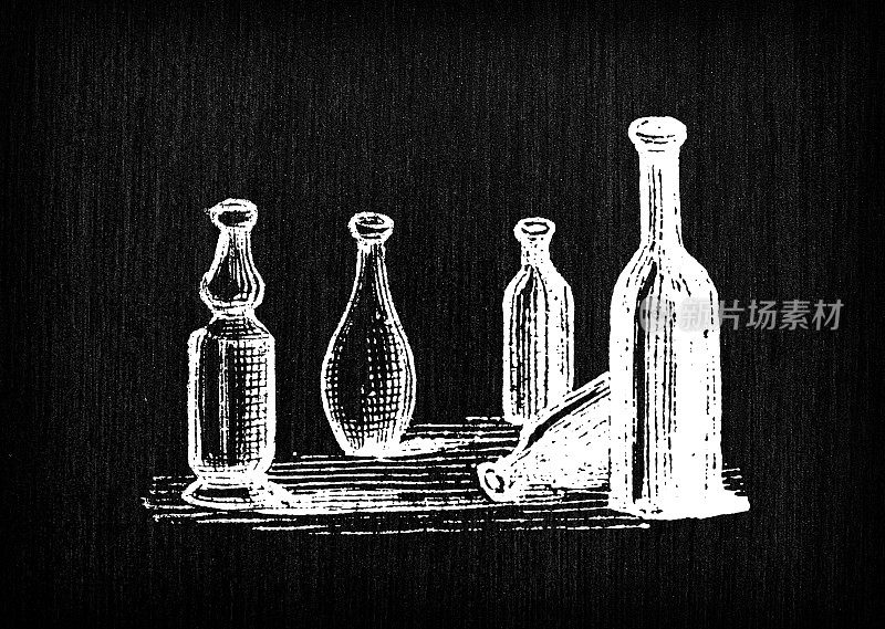 古董雕刻插图:瓶子
