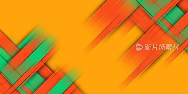 抽象背景现代潮人未来主义图形。黄色，绿色和橙色的背景上有条纹。矢量抽象的背景纹理设计，明亮的海报，横幅黄色，绿色和橙色的背景矢量插图
