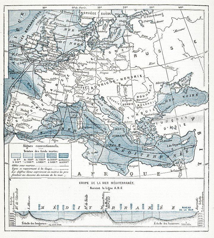 古代法国地中海地图