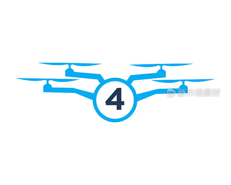 无人机标志设计在信4概念。摄影无人机矢量模板