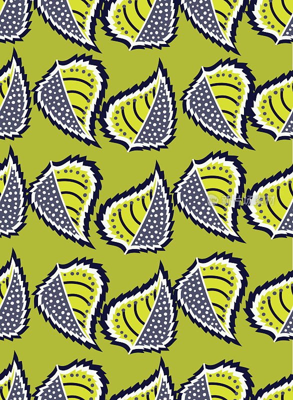 树叶无缝图案。