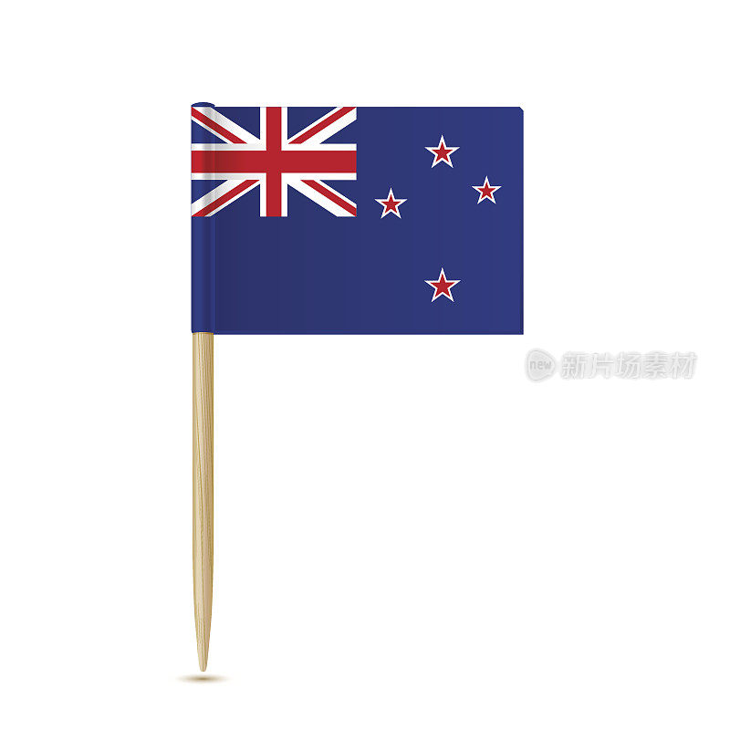 白色背景上的新西兰国旗牙签