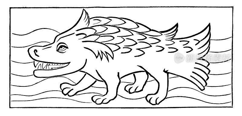 中世纪的海狼雕刻