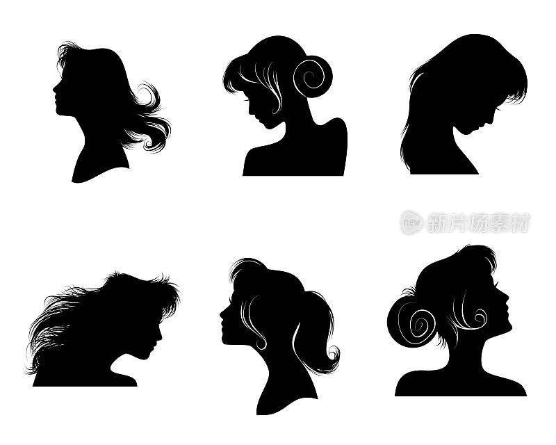 女性发型的轮廓
