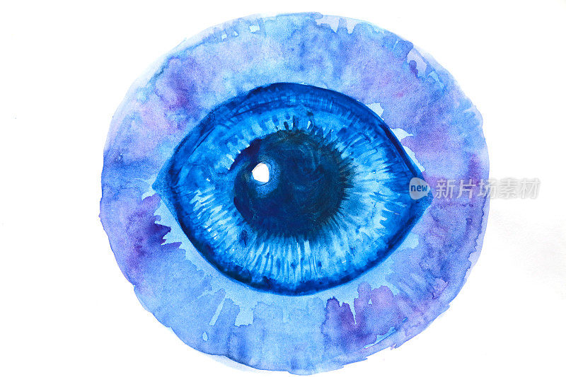 蓝色水彩抽象背景