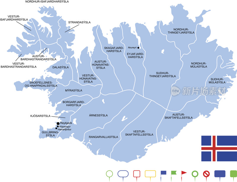 冰岛的地图