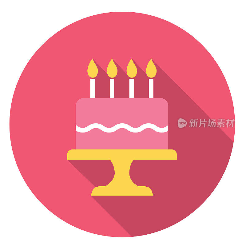 生日蛋糕聚会图标与长侧影
