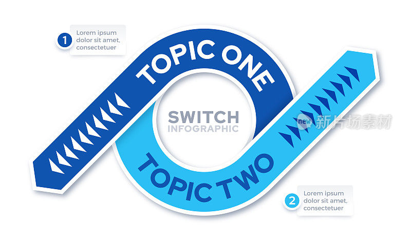 交换交换反向两个主题信息图模板