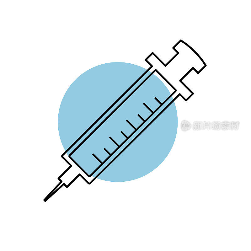 注射器细线医疗保健图标