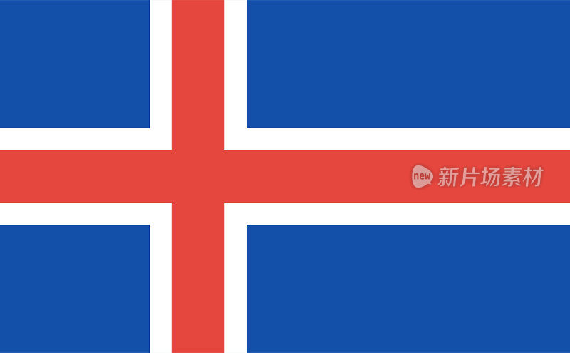 冰岛国旗。矢量插图。