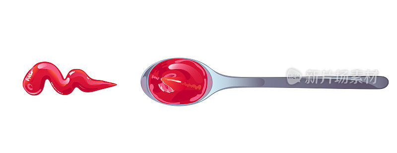 勺子里的番茄酱。